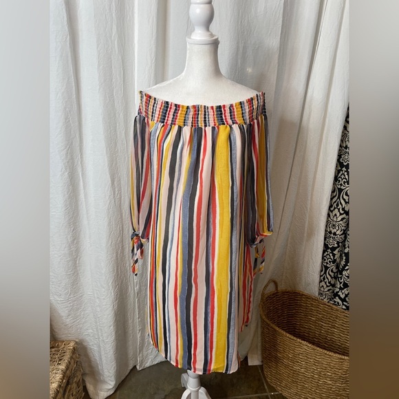 Better Be Size L Dress Bodycon Knit Sweater Ribbed Sleeveless V Neck Front Slit - Picture 1 of 9